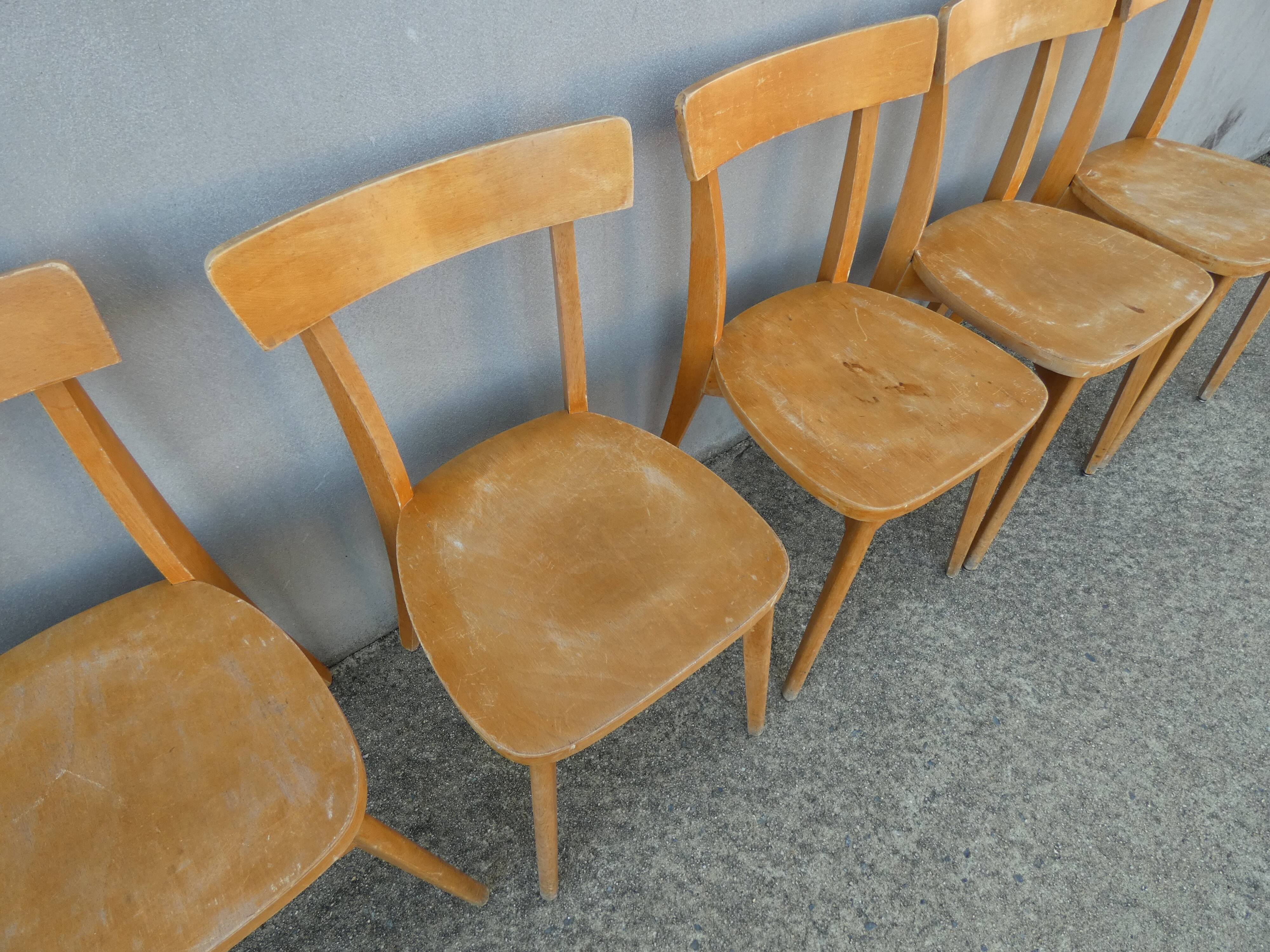 6 chaises de bistrot luterma vintage