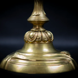 Pair of candlesticks | gilded bronze torches, Louis XV style — 19th century
