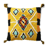 45x45 yellow coloured patterned cushion