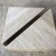 Pair of triangular coffee tables in travertine, Italy circa 70 / 80