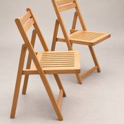Chaise pliante en bois naturel – Assise ajourée