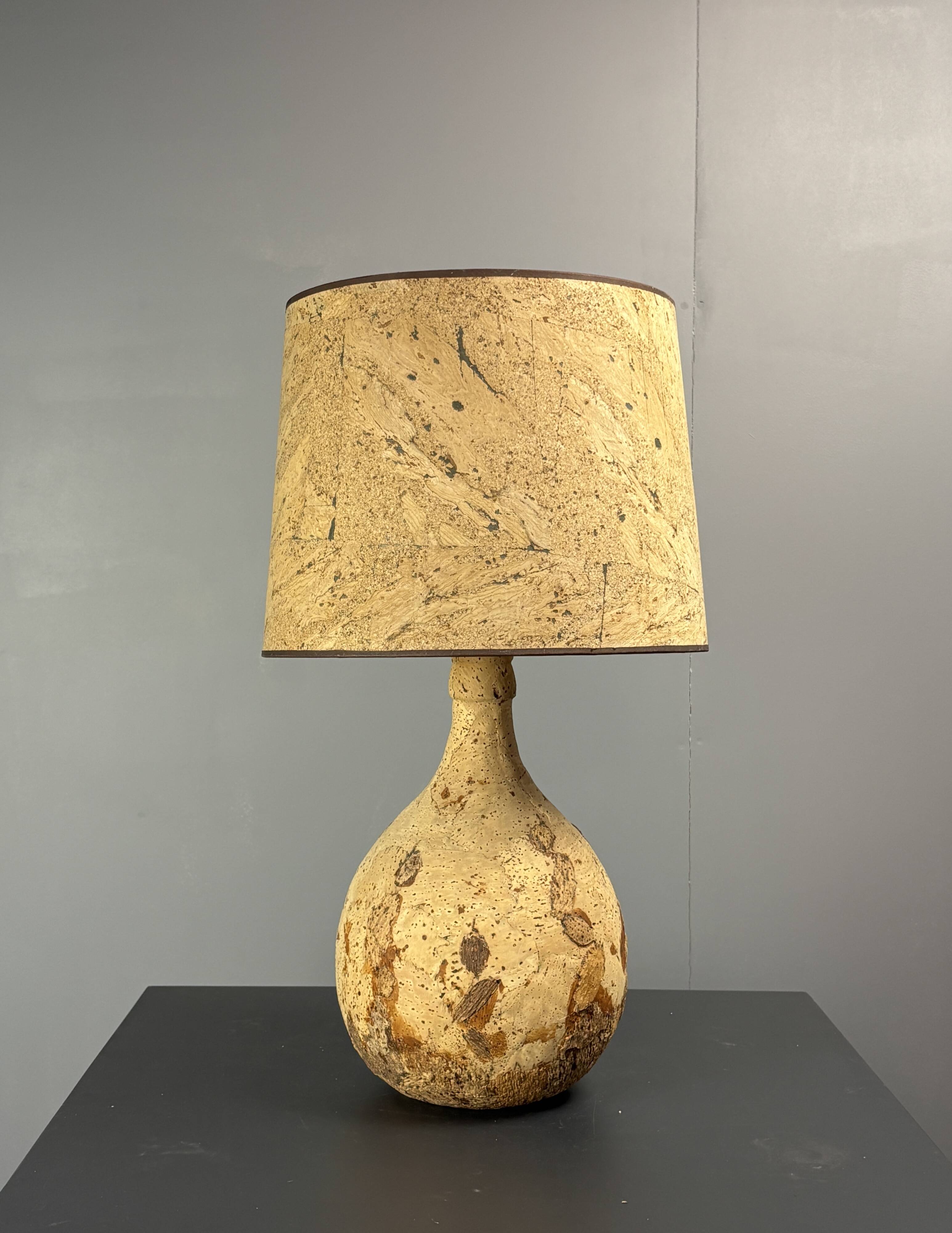 Lampe de table en liège des années 1960-1970, France