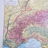 Old map of the Alps from 1928
