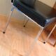 Chair in faux black leather and chrome metal / vintage 60-70s