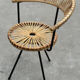 Vintage rattan chair Rohe Noordwolde Netherlands 1960s design