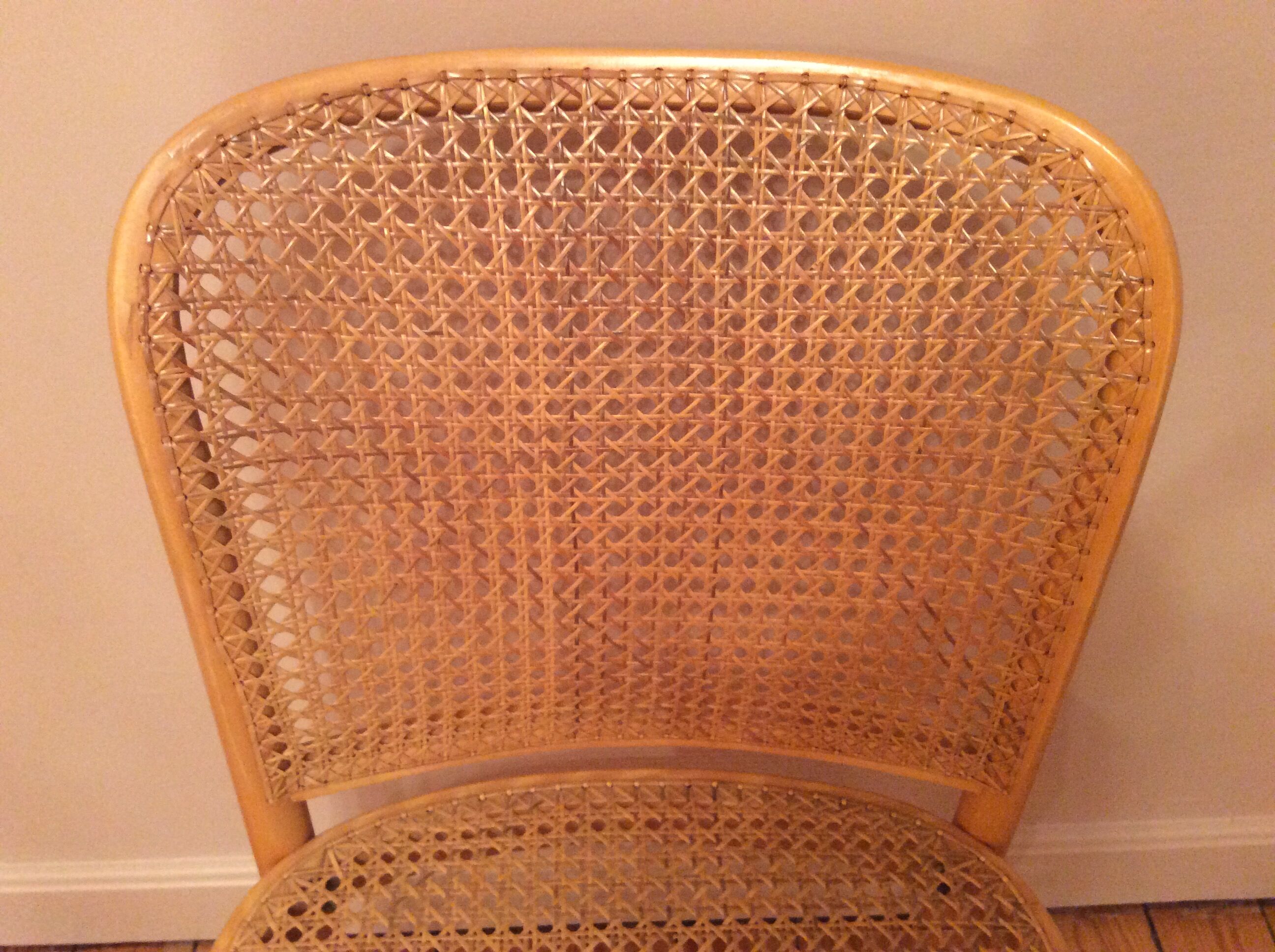 2 vintage canned chairs