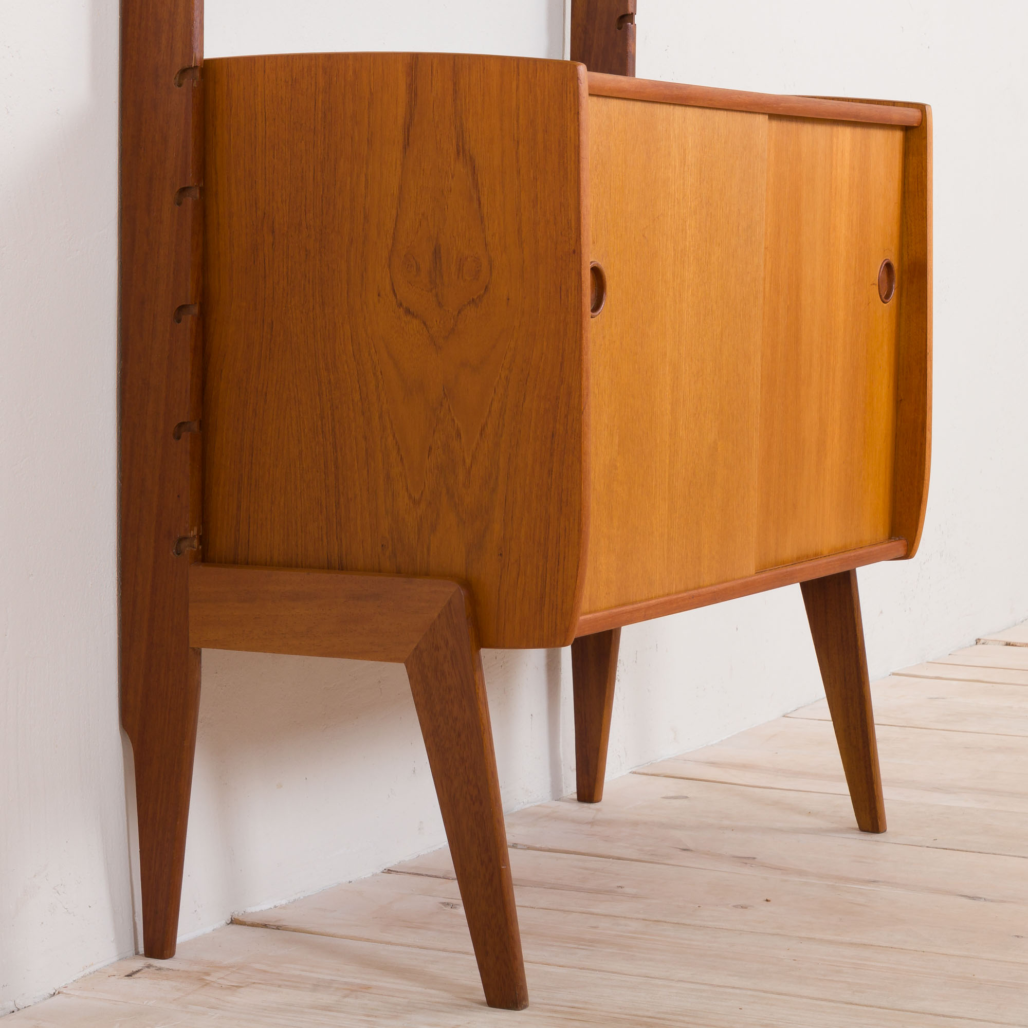 Norwegian free standing wall unit in teak by Torbjorn Afdal, 1960s