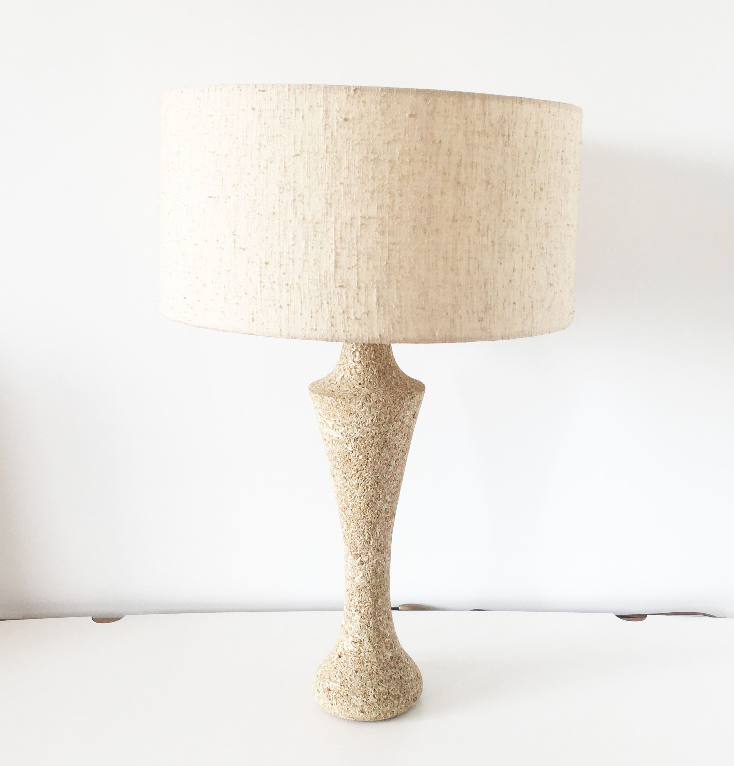 Vintage stone lamp reconstituted 1970