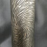 Vase tubulaire en céramique à effet de couleur argenté 39 cm
