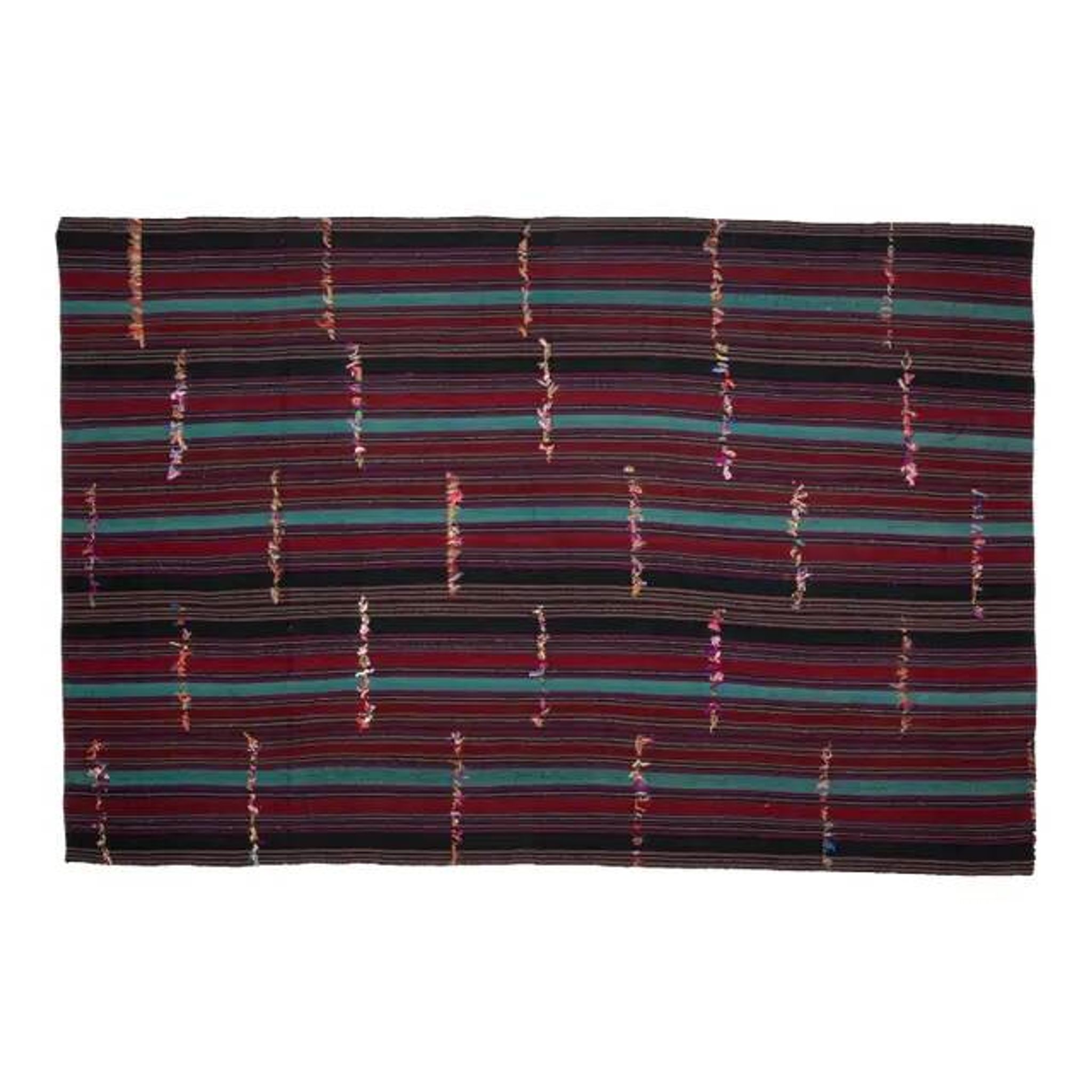 1970s Vintage Turkish Handmade Wool & Cotton Purple Area Rug 232x350