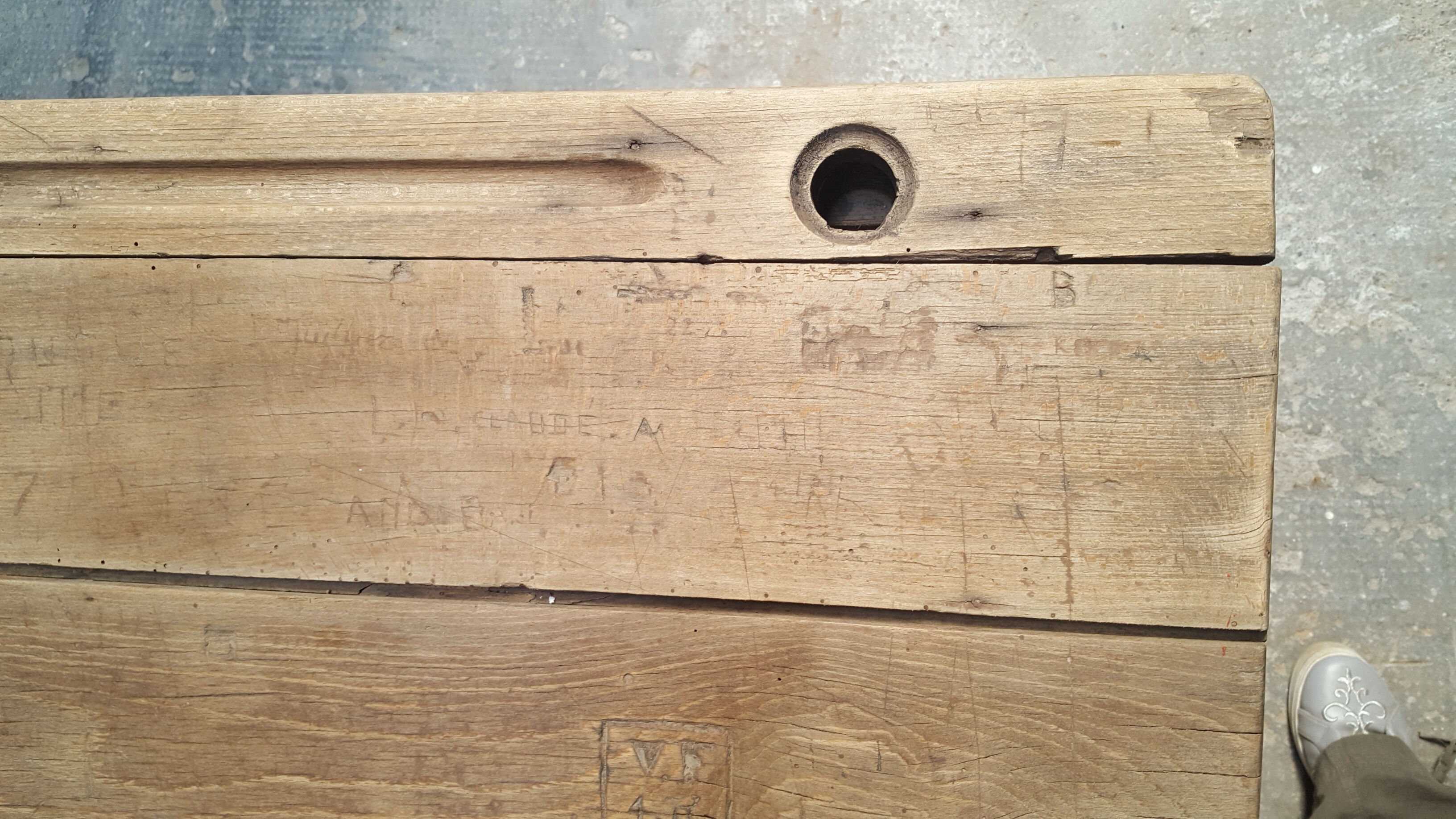 Table with period school bench