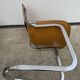 Lot 4 Italian chairs, Cidue camel leather and chrome 1970