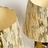 Pair of large extraordinary heavy Mid Century brass table lamps