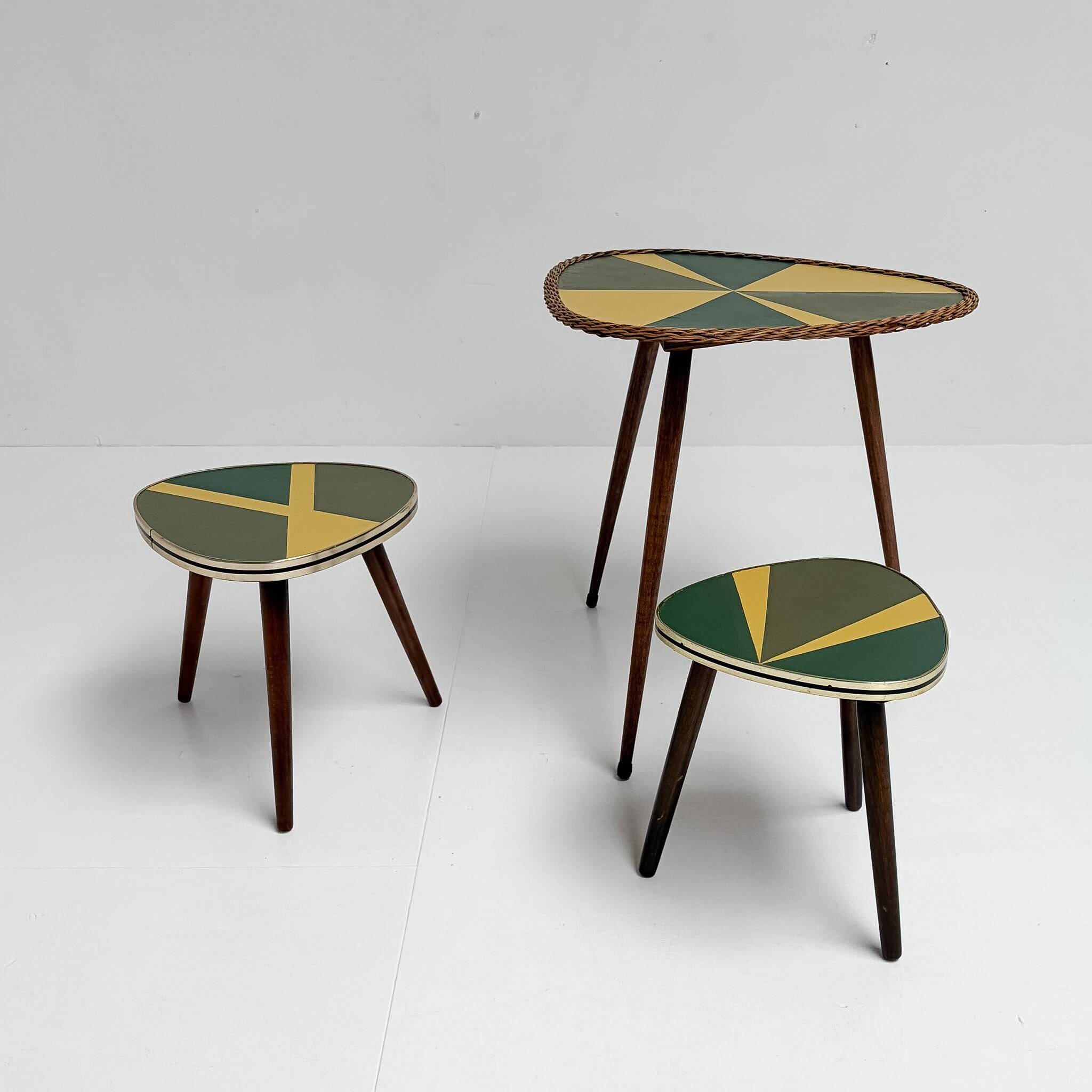Set of 3 restored plant stands from France, 1960s