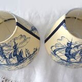 Set of 2 lampshades, toile jouy deco Marine