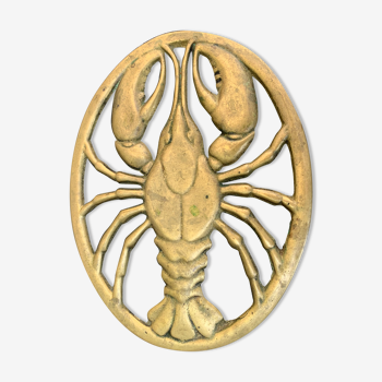 Dessous de plat en laiton doré le homard vintage