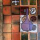 Vintage ceramic and metal coffee table