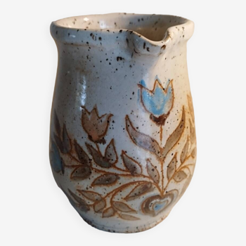 Enamelled stoneware pitcher