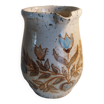 Enamelled stoneware pitcher