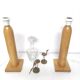 Lot 2 pieds de lampe arlus en bois vintage forme géométrique