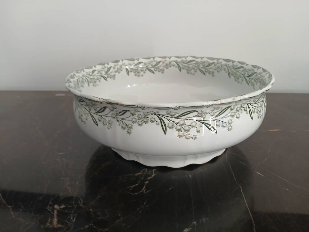 Large Saint-Amand salad bowl with mimosa decoration