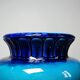Turquoise & cobalt blue glazed earthenware vase/cache-pot by D. Dinis, 1960s-80s.