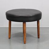 1960s Leather Danish Stool