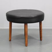 Tabouret danois en cuir des années 1960