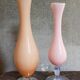 Duo of soliflores vintage glass and opaline
