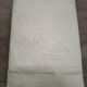 Old embroidered monogram EC métis sheet 300 x 200 cm Art Deco