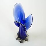 Cobalt vase, Murano glass, Italian design, 1960s, made in Italy