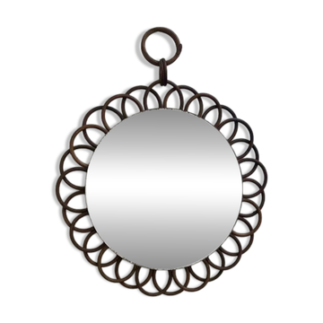 Miroir en rotin