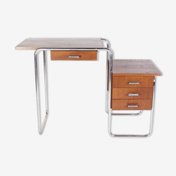 Table ou bureau tubulaire en chrome de Kovona, 1950s