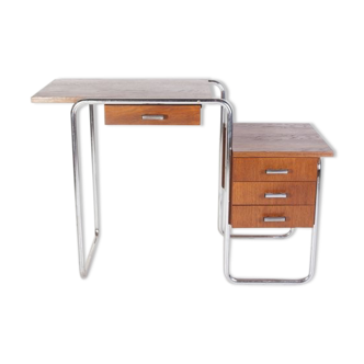 Kovona chrome tubular table or desk, 1950s