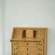 Modern Danish oak secretary with drop-down front, mid-20th century, 1960s.