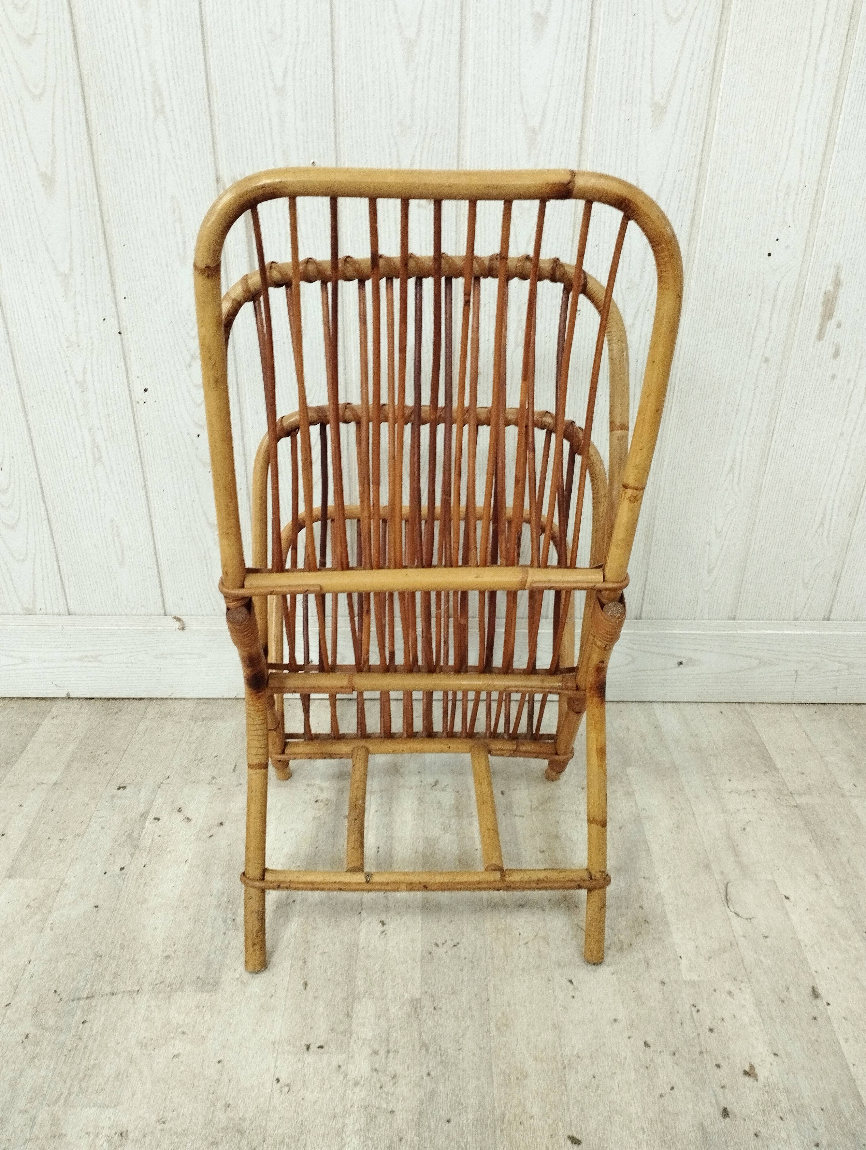 Vintage rattan magazine holder