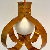 XXL pair of design mid-century large brass pendants / chandeliers - 1980s