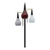 Stilnovo Mid Century Modern Italian Brass And Colored Glass Floor Lamp, 50