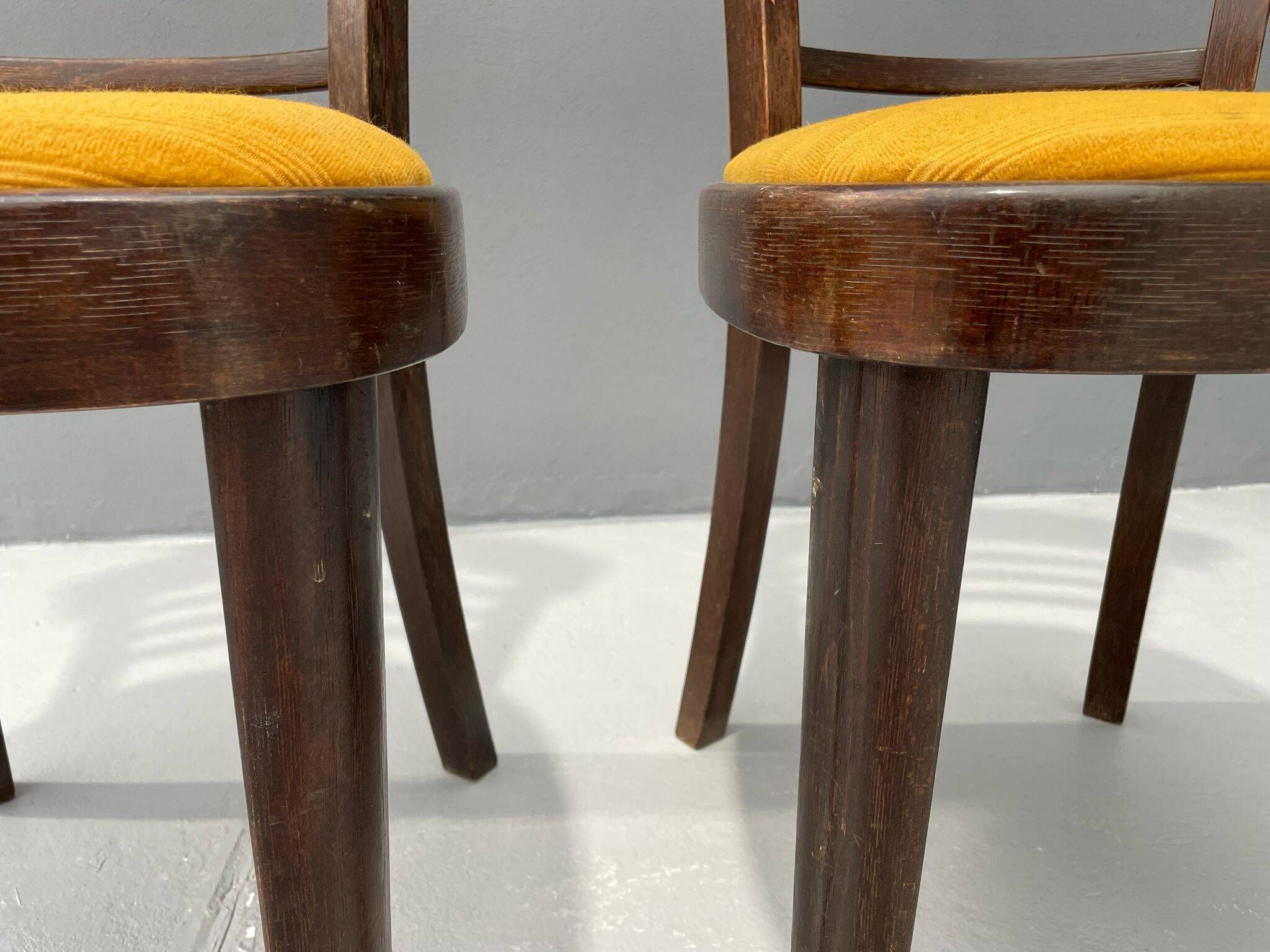 Pair of dining chairs by INTERIER n. p. Praha, wooden dining seating, 1974