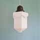 Art Deco Skyscraper Pendant in white opaline, 1920-30