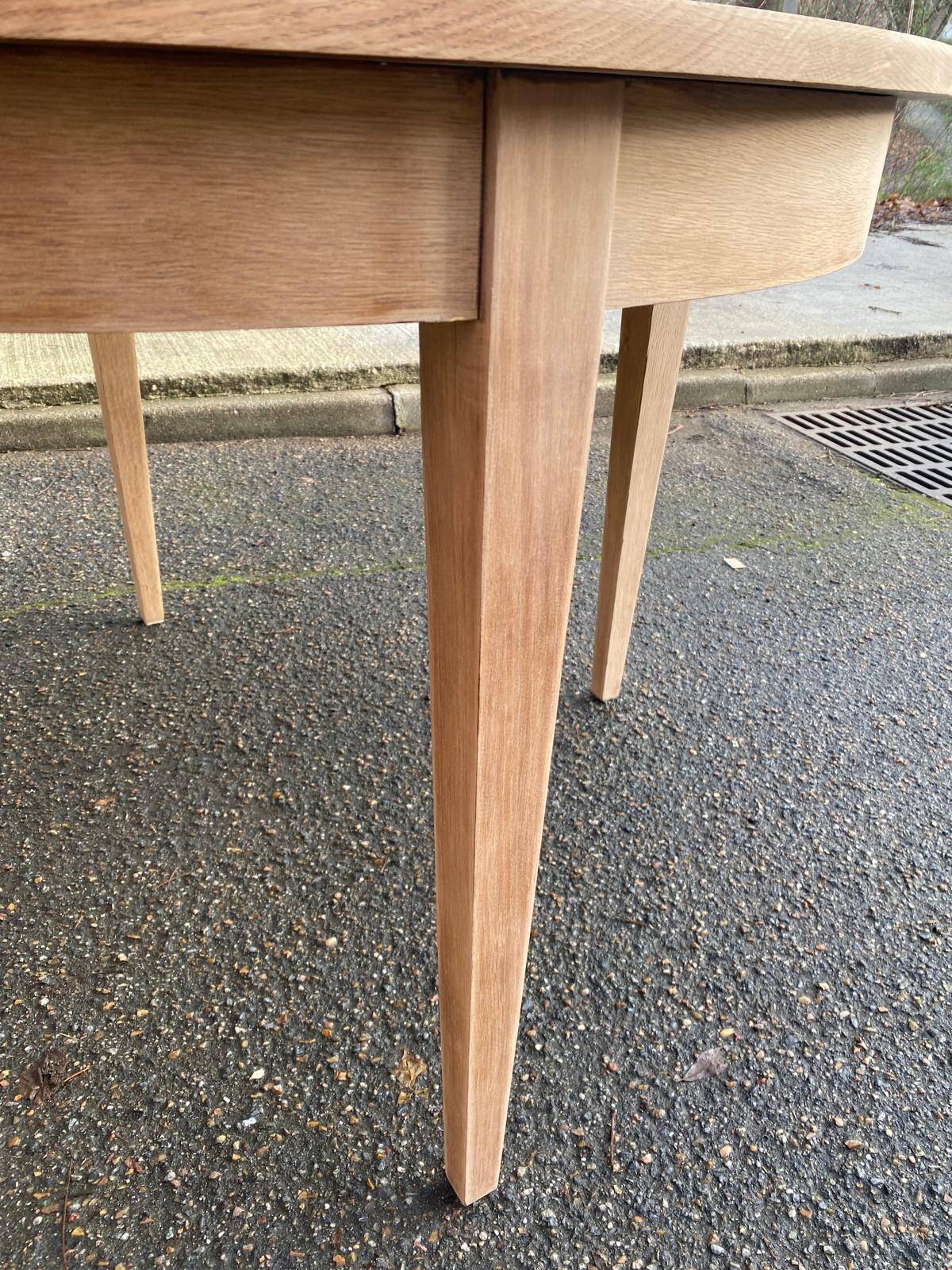 Table à manger scandinave extensible rénovée en chêne 110cm du XXème