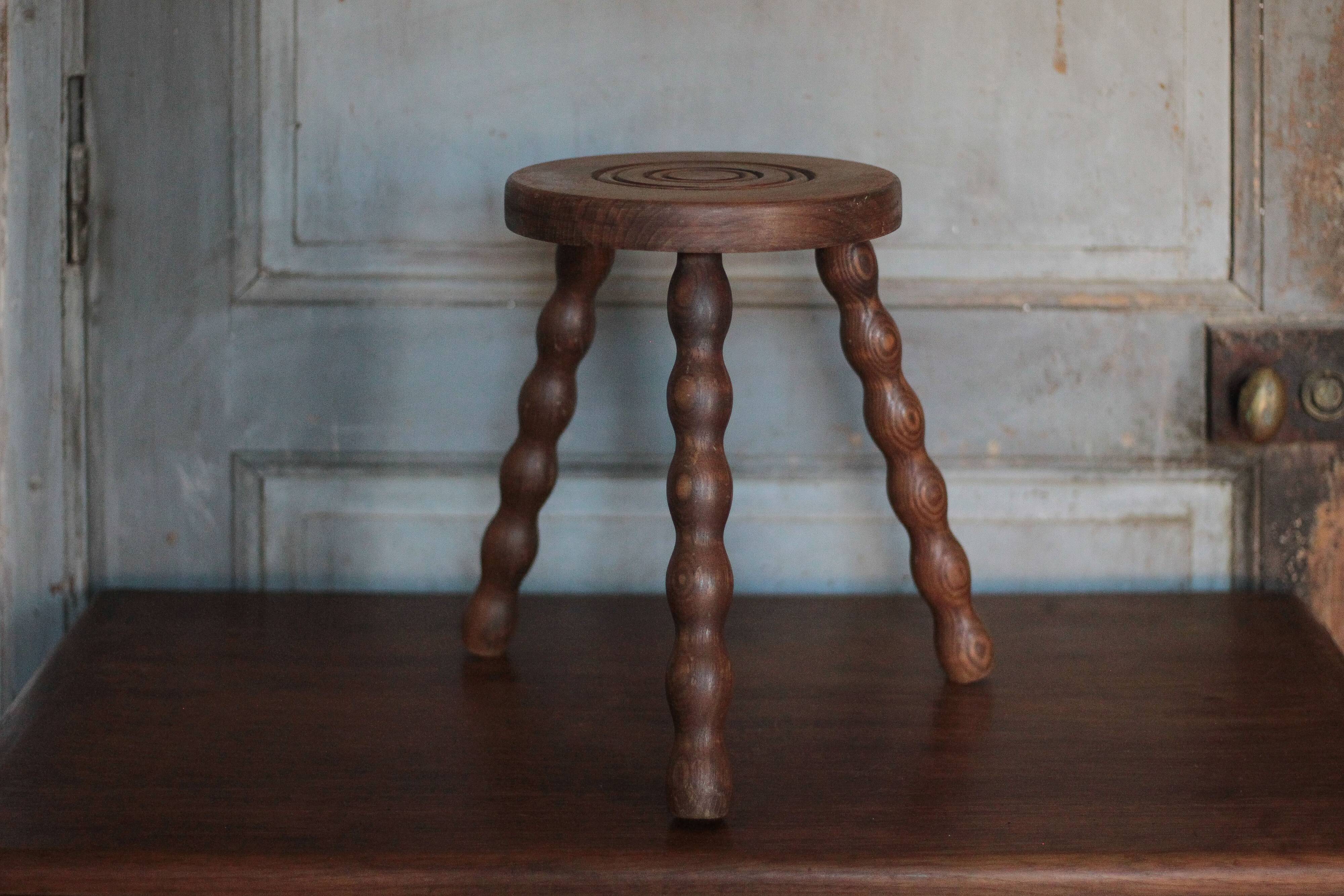 Vintage stool, tripod stool, occasional stool, wooden plant stand