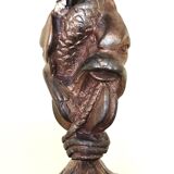 Lampe candélabre 2 feux en laiton doré et ciselé