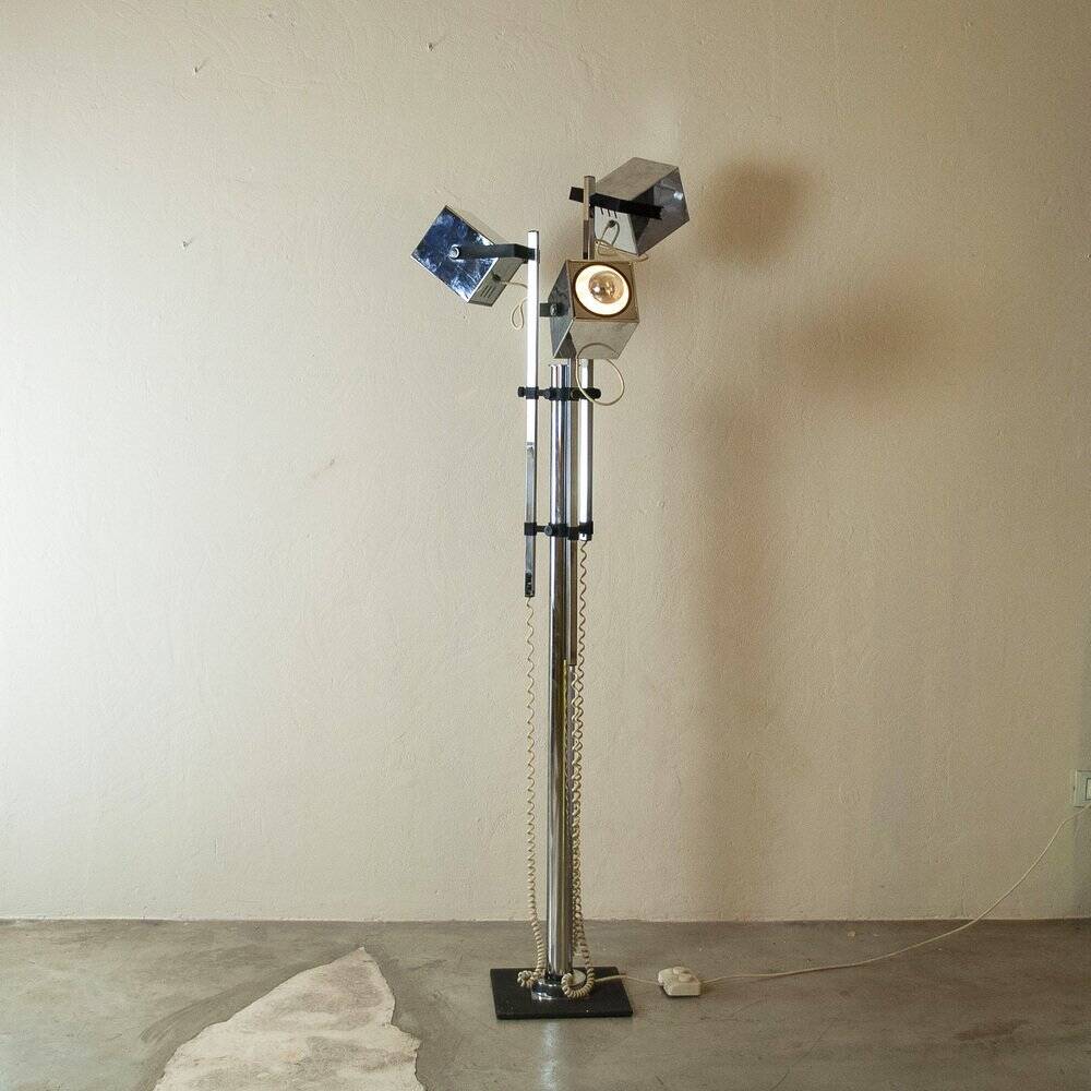 Adjustable Space Age floor lamp in metal, Italy, 1970s