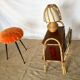 Side table with rattan magazines rack