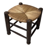 Oak and straw stool