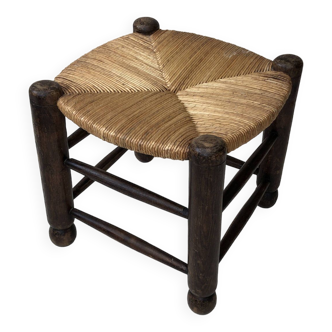 Oak and straw stool