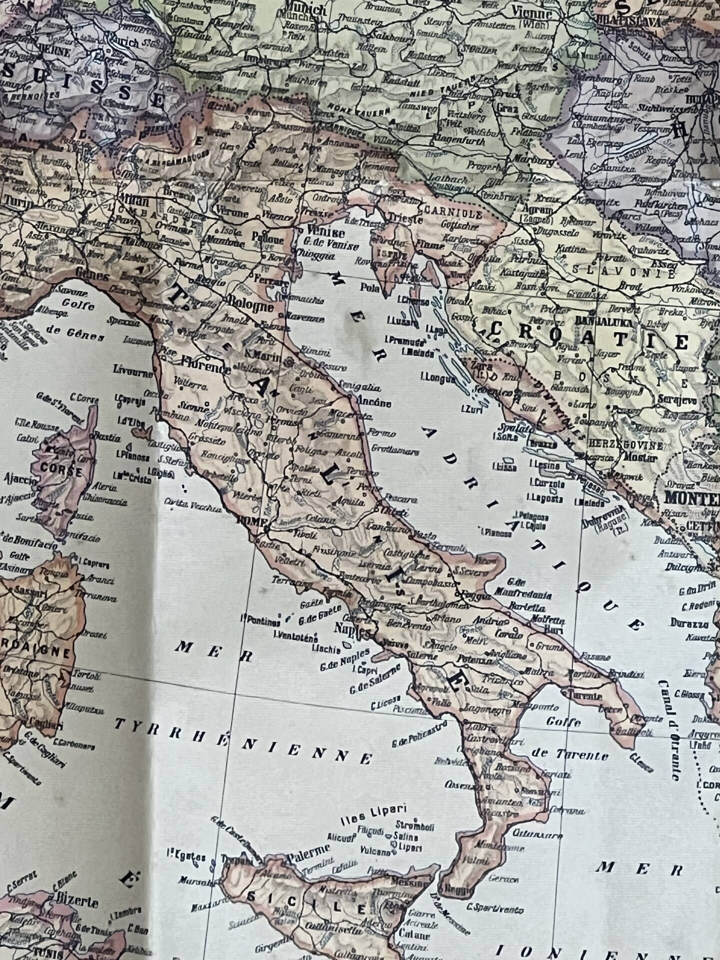 Very large map 93x73: Physical and Political Europe, printed by L