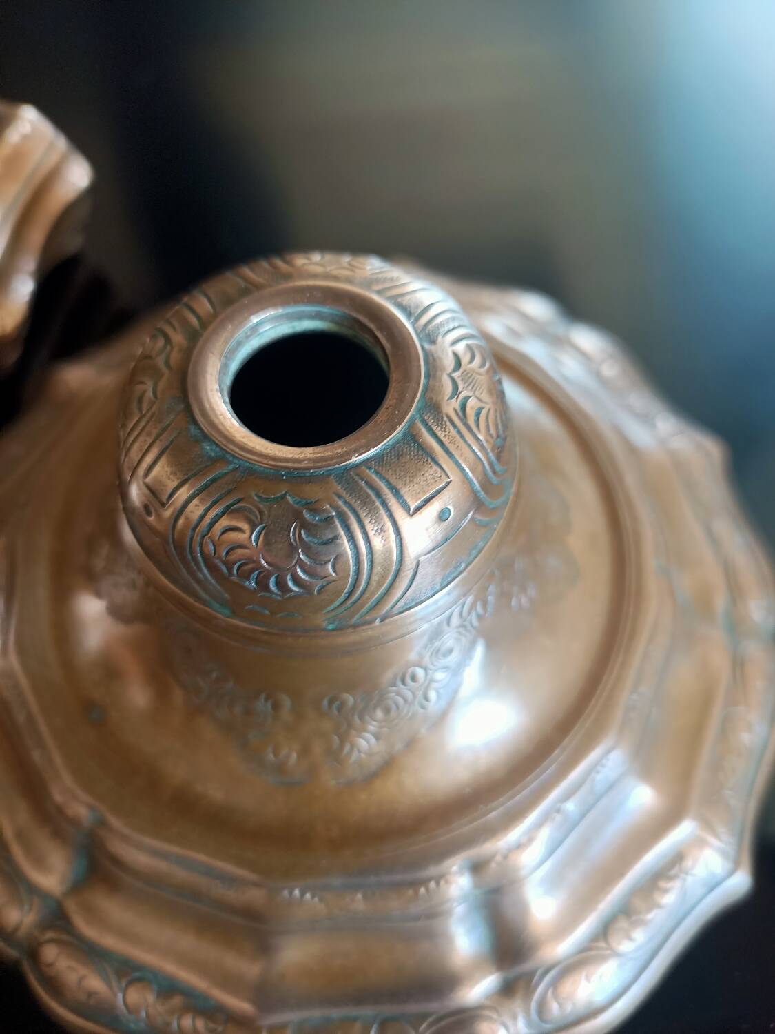 18th century chiseled bronze candlestick