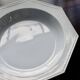 Antique octagonal platter from Creil and Montereau - Pearl pattern - Pale blue-grey